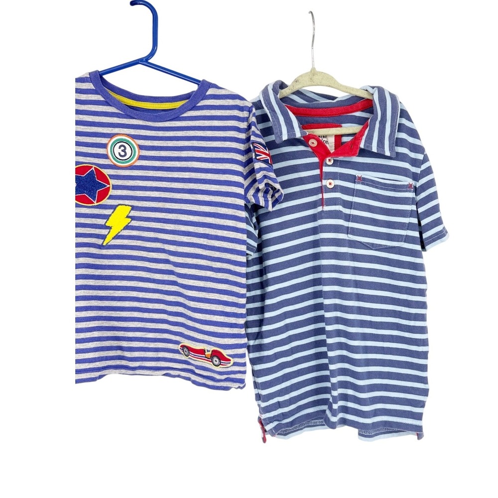 Mini Boden Boy Shirt Bundle Pirate Ship Striped Polo T-Shirts Size 5-6Y APplique - Picture 3 of 10